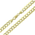 thumbnail image 2 of 14K Yellow Gold 7mm Solid Cuban Diamond Cut Chain, FREE Microfiber Cloth, Curb Pave Link Mens Womens Necklace, Giorgio Bergamo, 2 of 9