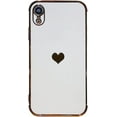 thumbnail image 2 of for iPhone XR Case Plating Love Heart Phone Case TPU with Full Unique Full Camera Lens Protection Reinforced Corners Fun Cute Side Small Pattern Electroplate Case Mint Green, 2 of 4