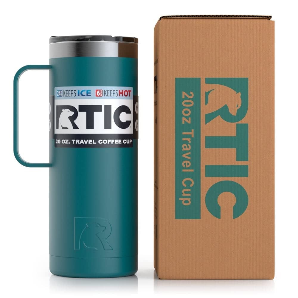 RTIC 20 oz Coffee Travel Mug with Lid and Handle, Stainless Steel  Vacuum-Insulated Mugs, Leak, Spill Proof, Hot Beverage and Cold, Portable Thermal  Tumbler Cup for Car, Camping, Tree Frog 