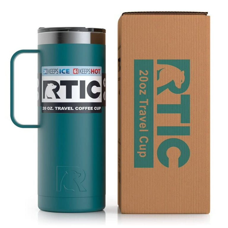 RTIC 20 oz Coffee Travel Mug with Lid and Handle, Stainless Steel  Vacuum-Insulated Mugs, Leak, Spill Proof, Hot Beverage and Cold, Portable  Thermal Tumbler Cup for Car, Camping, Deep Harbor 