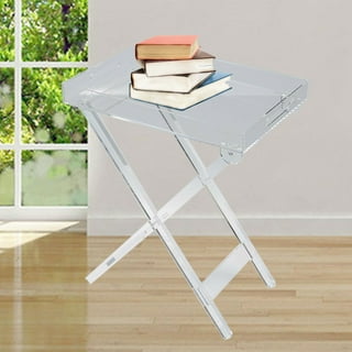 Clear Folding Tray Table with Curved Edges