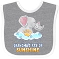 thumbnail image 3 of Inktastic Grandma's Ray of Sunshine Cute Elephants Rainclouds and Sun Boys or Girls Baby Bib, 3 of 4