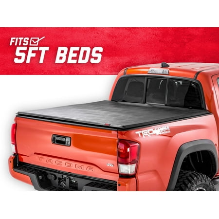 Rough Country Soft Tri-Fold (fits) 2016-2019 Tacoma 5 FT Bed Truck Tonneau Cover 44716501 Soft