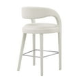 thumbnail image 4 of Modway Pinnacle 30" Upholstered Fabric Bar Stool in Ivory/Silver (Set of 2), 4 of 10