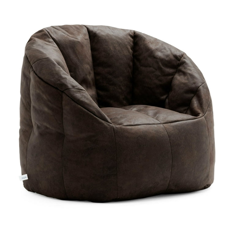 Big Joe Milano Adult s Large Faux Leather Bean Bag Chair Espresso Walmart