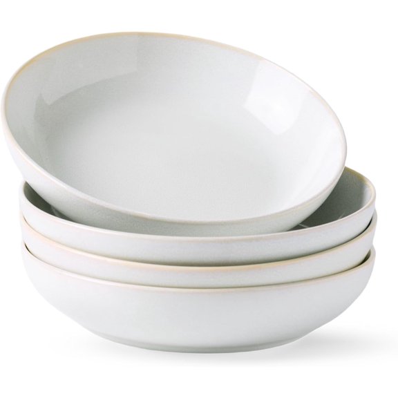 AmorArc 8.5'' Large Pasta Bowls, 36oz Stoneware Pasta Serving Bowls Set of 4 for Kitchen, Wide Bowls for Pasta,Salad,Oatmeal, Microwave Safe, Reactive-Color