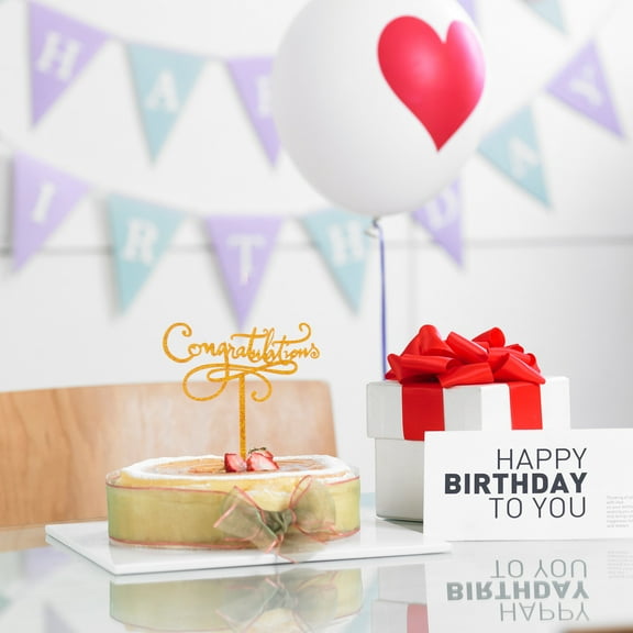 GOOHOCHY Golden Acrylic Letter Cupcake Toppers for Decoration Use Perfect for and Festivals 5pcs