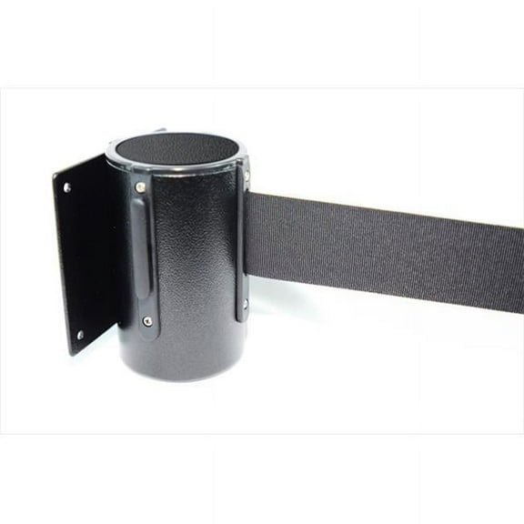 VIP Crowd Control 1408 13 ft. Black Belt Wall Mounted Belt Barriers - Black Finish