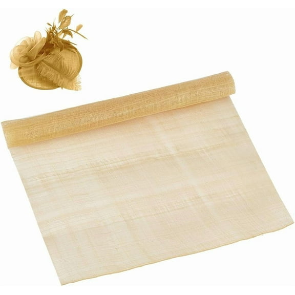 1 Yards Sinamay Fabric 19.7 inches Mesh Fabric for Hat Making Veil Netting Mesh for Millinery Bridal Headdress Wedding Veil Millinery Supplies Wheat