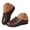 Brown, variant on Clogs for Women Comfortable Arch Support Closed Toe Sandals Backless Low Wedge Slip on Shoes Indoor Outdoor Walking Slides Black Size 7.5