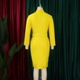 thumbnail image 6 of AURA Plus Size Double Breasted Blazer Collar Maxi Dress Elegant Long Sleeve Office Bodycon Dress with Belt, 6 of 10