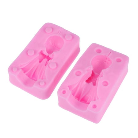 

Silicone Angel Male and Female Baby Candles Mold DIY Cake Decorative Tool Bakeware Cupcake Dessert Chocolate Fondant Mold(MK-1813-1 Boy Angel Pink)