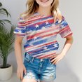 thumbnail image 2 of Gubotare Girls Tops Kids USA Shirt for Girls 4th of July Shirts American Flag Tshirt Patriotic Top Independence Day 8T 9T,Navy 8-9 Years, 2 of 4