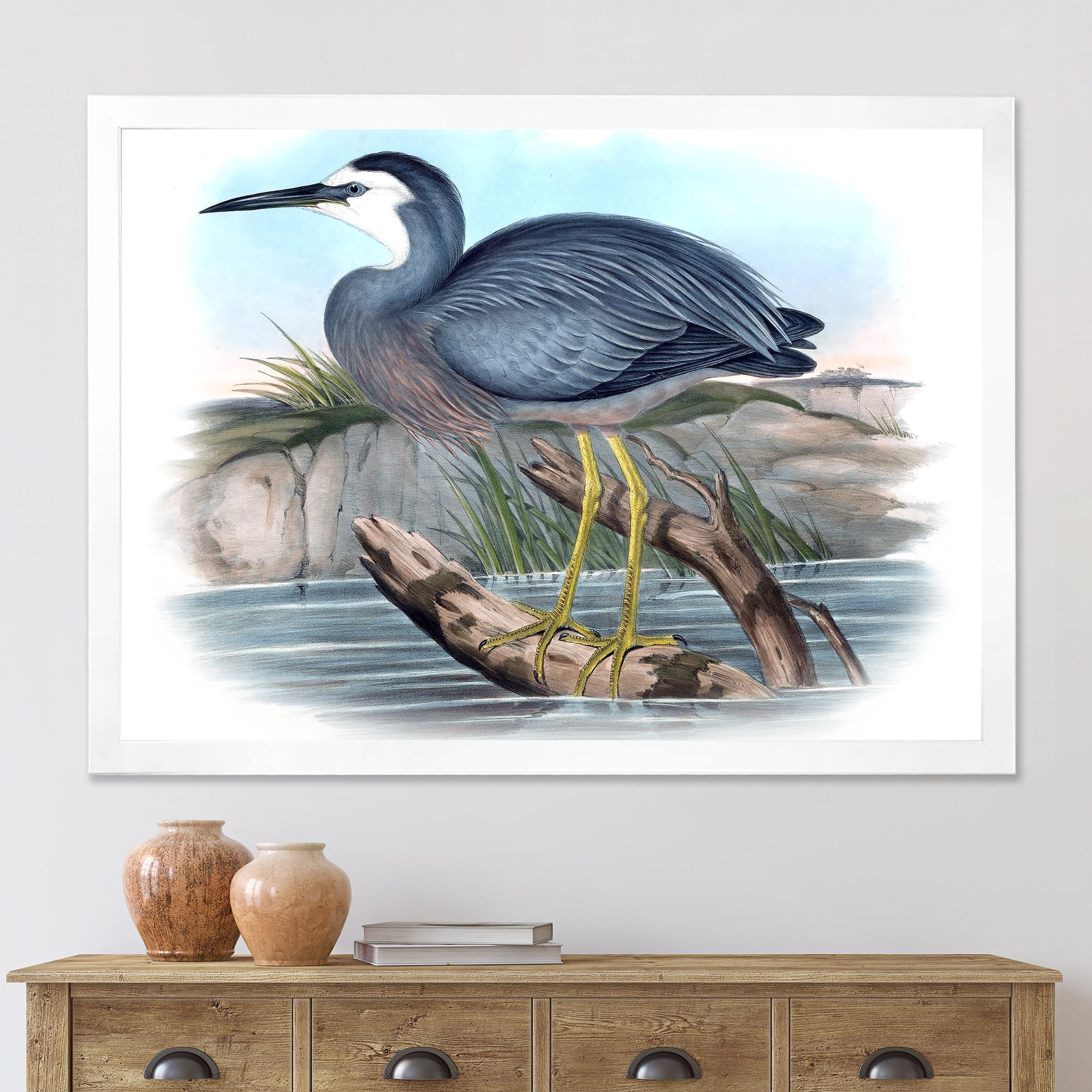 Designart 'Ancient Australian Birds II' Traditional Framed Art Print