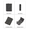 thumbnail image 3 of Cartera De Cuero Para Hombre, Tarjetero Vintage Triple Con Cremallera Cartera Corta Para Regalo Uso Diario Viajes, 3 of 7