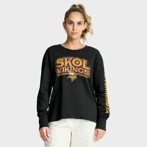 Women's Fanatics Black Minnesota Vikings Hometown Legacy Long Sleeve T-Shirt