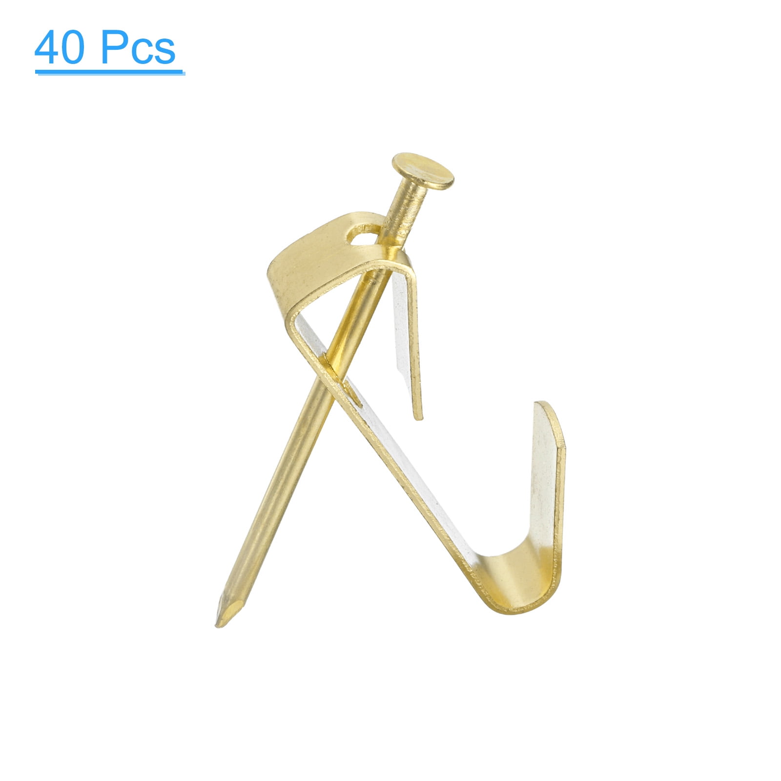 Uxcell Picture Hangers, 40 pack 100lb Metal Picture Hanging Kit with Nails, Picture Frame Hooks on Drywall Wooden