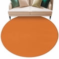 thumbnail image 2 of Burnt Orange Round Rugs 7ft, Farmhouse Solid Orange Color Modern Art Non Slip Washable Rug Runner, Low Pile Indoor Floor Carpet Mat Bathroom Rugs for Living Room, Bedroom, Kids Room, 2 of 9