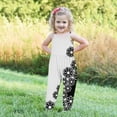 thumbnail image 4 of Penkiiy Toddler Girls Kids Chinese Style Black & White Printed Jumpsuit Playsuit Strap Romper Summer Outfits Clothes 1-2 Years White, 4 of 5