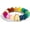 Initial A, variant on Women’s Colorful Chunky Beaded Bracelet, Bubble Letter Charm Resin Bead Stretch Bracelet, Rainbow Boho Statement Jewelry for Women, Summer Beach Fashion Gift