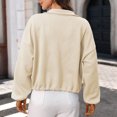 thumbnail image 3 of Pounoo Jackets for Women Stand Collar Long Sleeve Drawstring Hem Jacquard Plain Womens Jacket Relaxed Fit Travel Wear Wrinkle Resistant Jean Jacket Women, 3 of 8