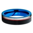 thumbnail image 2 of Silly Kings Jewelry Red Tungsten Ring - Black Wedding Band - Tungsten Wedding Band - Blue (7), 2 of 3