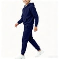 thumbnail image 5 of Gvtxlev Boys Tracksuits 2026 Long Sleeve Fleece Hoodies with Kangaroo Pocket Casual 2 Piece Jogger Set Solid Color Sizes 2-14 Years, 5 of 6