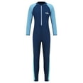 thumbnail image 1 of Girls Boys Swimming Sun UV Protection Rash Guard Swimsuit Long Sleeve Surfing Bathing Suit Navy Blue 6XL, 1 of 6