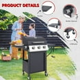 thumbnail image 5 of 30000 BTU Gas Grill with 4 Universal Wheels, 3 Burners Outdoor BBQ Grill with Steel Brush & Thermometer for Outdoor Camping, 5 of 7