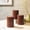 Brown, variant on Pillar Candles 3x4'' Fluted Ribbed Column Modern Home Décor Handmade (3 Packs, Black)
