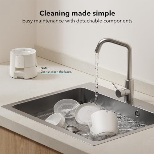 Automatic Cat Feeder, Wi-Fi Rechargeable Cats Food Dispenser Battery-Operated with 30-Day Life, AIR 2.4G Wi-Fi Timed Pet Feeder for Cats & Dogs, 2L Auto Cats Feeder, White