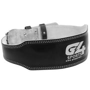 G4 Vision Genuine Leather Adjustable Weightlifting Belt 4 Gym Fitness Bodybuilding Powerlifting Deadlifting Thrusters Back Support Heavy Workout (Large, Black)…