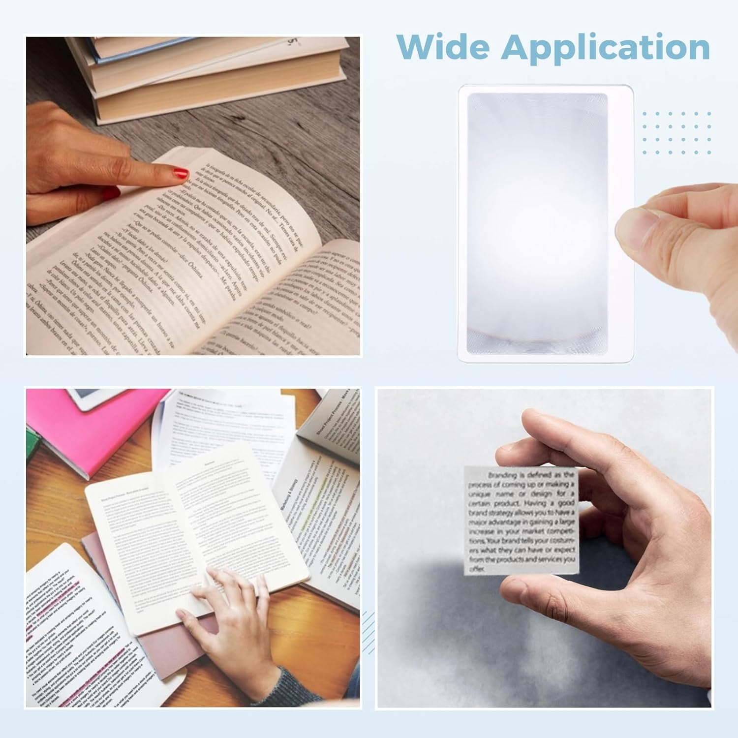 Wallet Magnifiers Credit Card Size Fresnel Lens Tutuviw 120 Pcs 3.3 x 2.1 Inches Pocket Magnifier Rectangle Portable Magnifying Glass Sheets for Reading Aid Jewelry Inspection