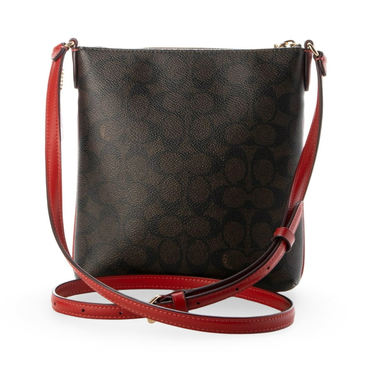 Coach Women's Mini Rowan File Top Zip Crossbody Bag (Walnut / Bold