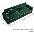 thumbnail image 4 of Mid-Century Modern Sofa Couch, 84" Loveseat Velvet Sofa, Large Sectional Couch with Gold Metal Legs for 3-4 Persons, Upholstered Deep Seat Couches for Living Room, Bedroom, Home, Office(Green), 4 of 8