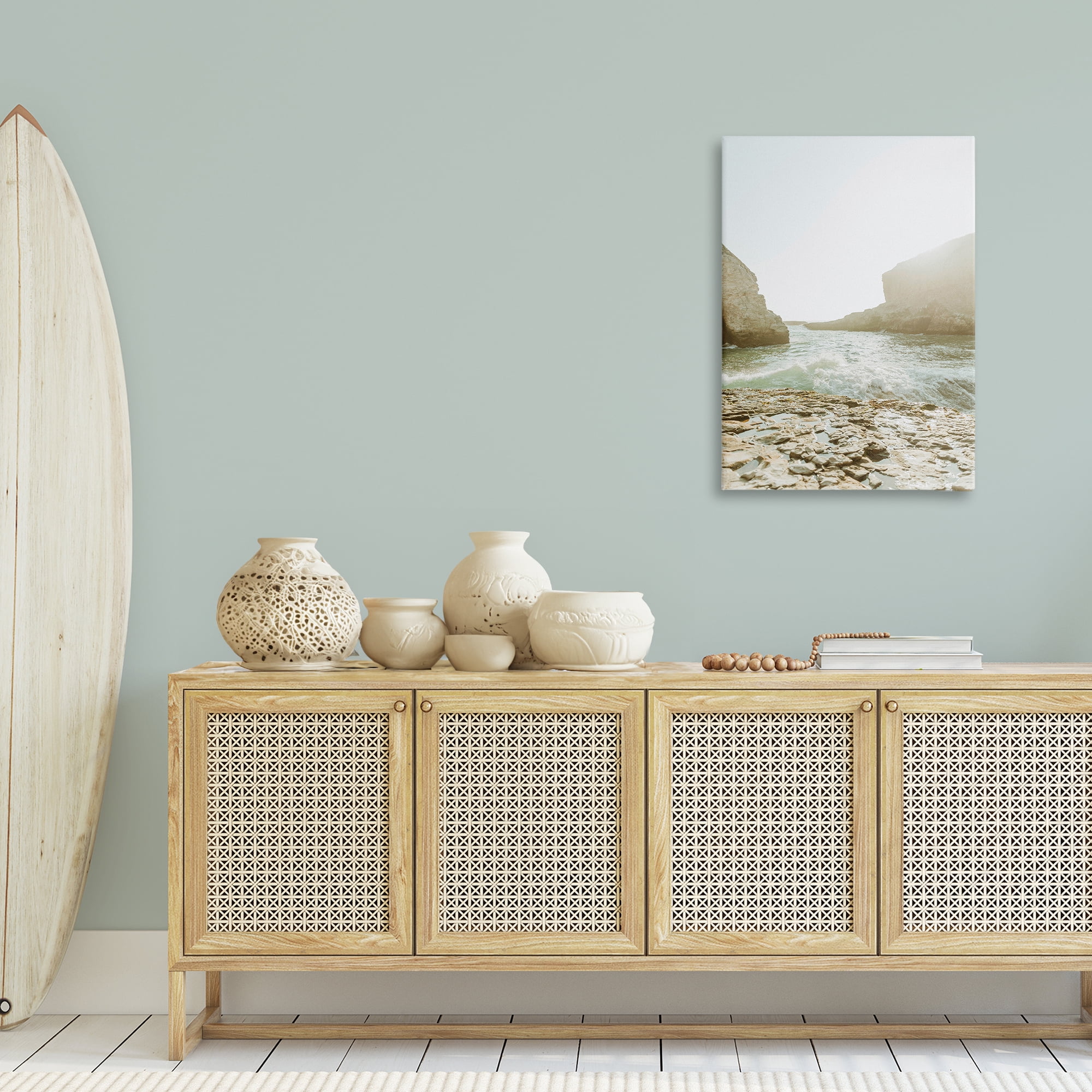 Stupell Industries Rocky Beach Cove Landscape Photography Gallery Wrapped Canvas Art Print Wall Art, 24 x 36