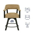 thumbnail image 5 of Steve Silver Rylie Mid-Century Modern Vegan Leather Swivel Counter Arm Chair, Black and Camel, 5 of 10