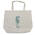 thumbnail image 1 of Animal Shopping Bag, Profile Picture of a Seahorse in Paintbrush Watercolor Style Haze Effects, Eco-Friendly Reusable Bag for Groceries Beach and More, 15.5" X 14.5", Cream, by Ambesonne, 1 of 2