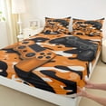 thumbnail image 3 of Feelyou 3D Games Console Bed Sheets for Boys, Modern Gaming Gamer King Sheets, Orange Cartoon Camouflage Sheet Set, Lightweight Room Decor, 4 Pieces, 3 of 7