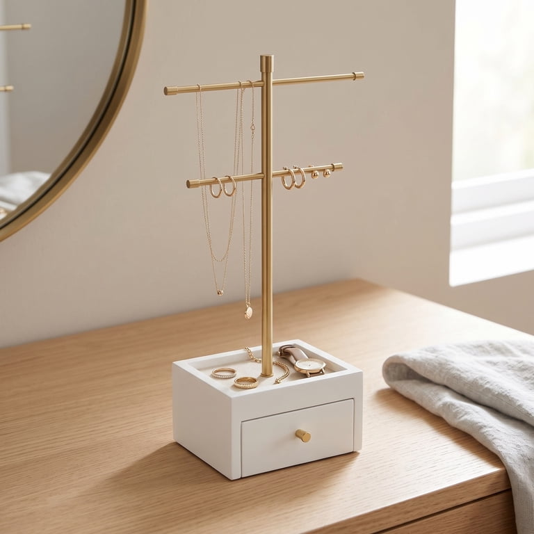 Hives and Honey Katie Jewelry Stand, White Gold Accents photo 2