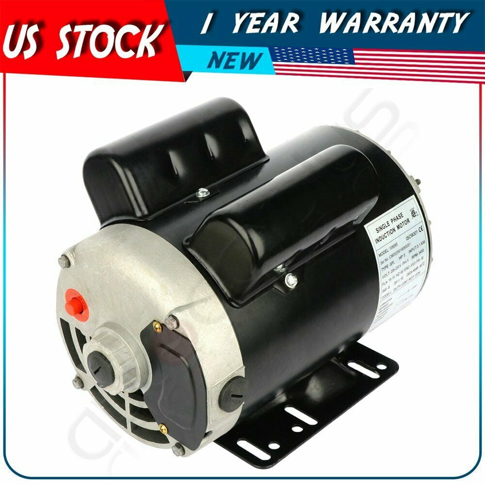 5 HP SPL Air Compressor Electric Motor 56 Frame 3450 RPM 208V230 V