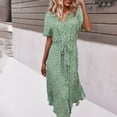 thumbnail image 4 of Robes d'Été Grande Taille pour Femmes 2024 Décontractées Printemps et Col en V Manches Trois-Quarts Imprimées Économisez jusqu'à 65 %!, 4 of 8