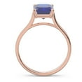 thumbnail image 4 of Diamond-Capitals 2.50 Ct Charming Emerald Cut Blue Sapphire Gemstone Wedding Ring for her 18K Rose Gold Size 4, 4 of 8