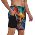 thumbnail image 3 of Picia Colorful Textured Chihuahua pattern Mens Swim Trunks with Compression Liner Stretch Beach Shorts Quick Dry with Zipper Pockets No-Chafing Board Shorts-Medium, 3 of 9