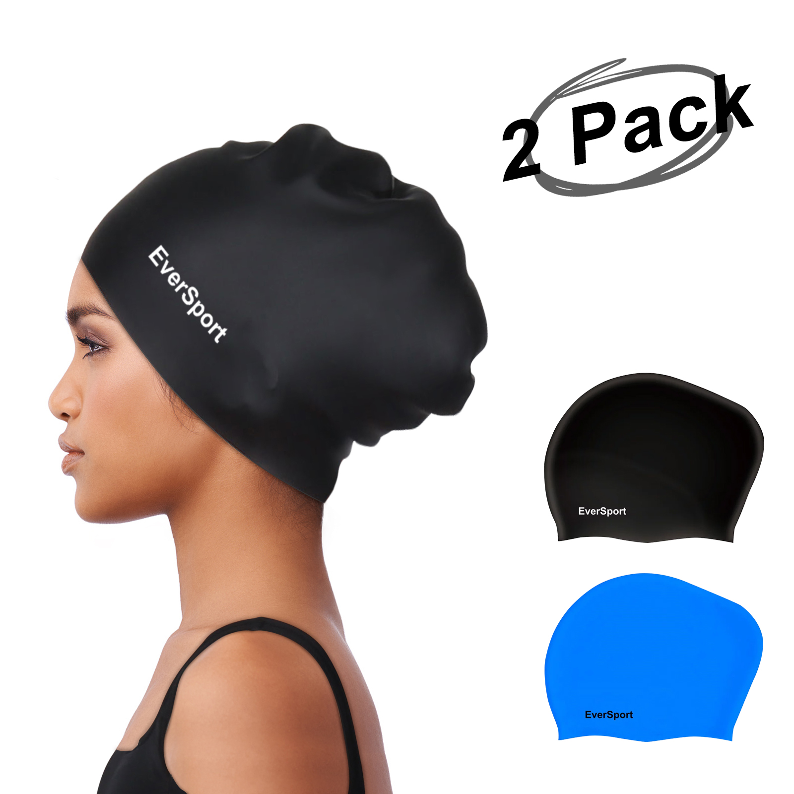 Beemo Womens Swim Cap Bathing TurbanPolyester Twisted Pleated Turban