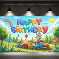 thumbnail image 5 of Colorful Train Happy Birthday Banner for Kids Outdoor Party Celebration, 5 of 7