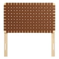 thumbnail image 3 of Sparta Weave Vegan Leather Twin Headboard in Natural Brown, 3 of 9