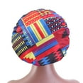 thumbnail image 6 of Women Sleep Bonnet Cap African Floral Boho Print Sleep Caps Hair Care Shower Cap Bath Hats, Extra Large Bonnet, 6 of 8