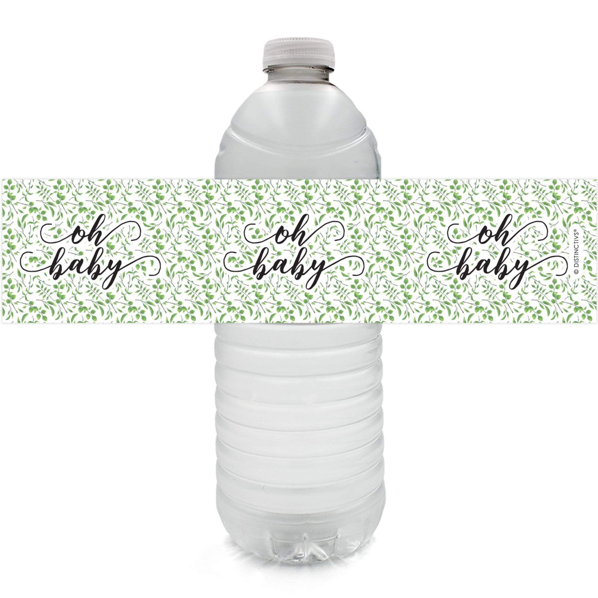 Greenery Baby Shower Party Favor Water Bottle Labels - 24 Count - Distinctivs