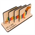 thumbnail image 1 of Juego de 4 Posavasos de Perro Salchicha con Soporte, Juego de Posavasos de Madera con Forma de Perro Salchicha, DecoracióN para Mesa de Comedor, Posavasos con TemáTica de Animales, 1 of 8